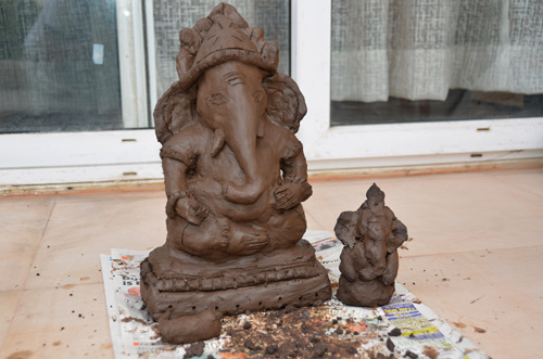 hand made ganapati idol for vinayaka chaturthi