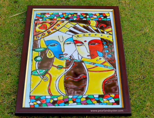 krishna glass painting